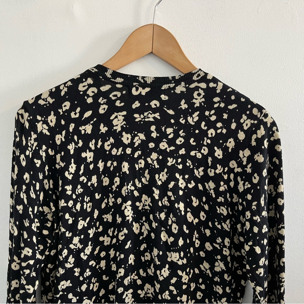 M&S Elegant Black and Cream Patterned Cardigan - Picture 5 of 13